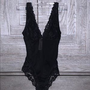 Forever 21 Black Lace Sheer Bodysuit